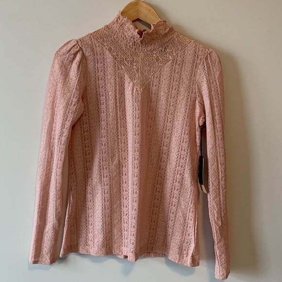 NWT Anthropologie Halogen Dusty Pink Lace Top Size XS - Picture 16 of 17